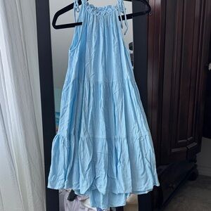 Gorgeous High-low Light Blue Maxi Halter Dress by Y.A.S size XS